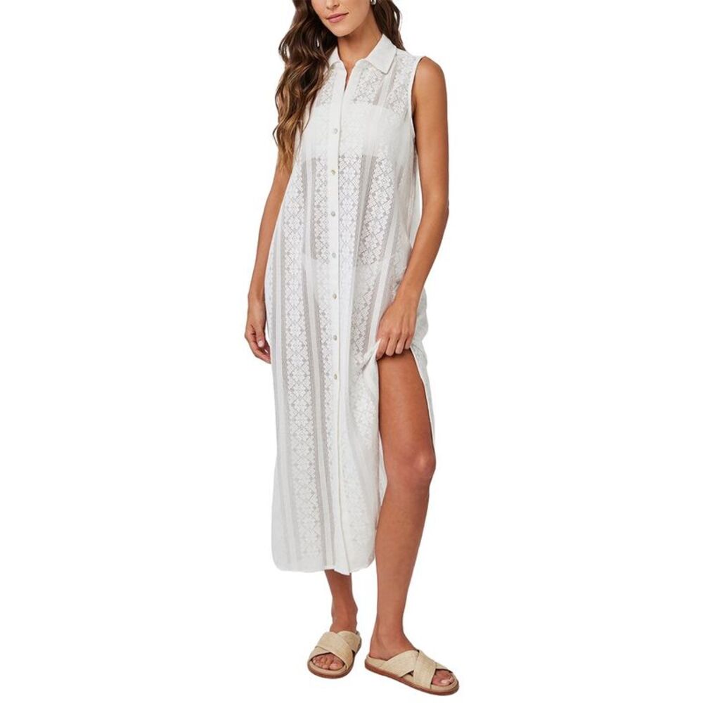 Bella Dahl Womens  Relaxed Fit Duster Dress, White